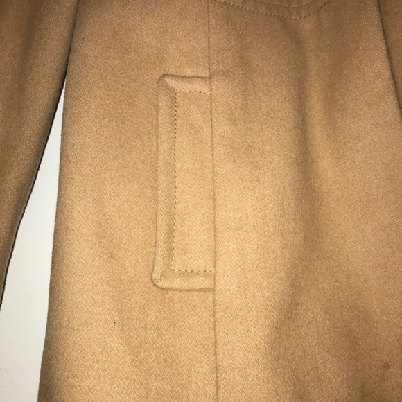 Old Navy Camel Ruffle Neck Peacoat S Tan Wool Blend - Preppy Old Money Chic - Picture 4 of 14